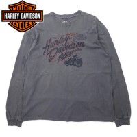 HARLEY DAVIDSON ロングスリーブTシャツ ロンT XL グレー コットン BIKER BUILT 両面ロゴプリント | Vintage.City 古着屋、古着コーデ情報を発信