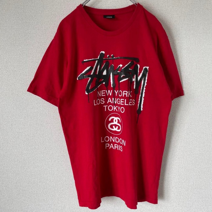 STUSSY paint world tour T-shirt size M 配送B　ステューシー　ワールドツアーTシャツ　ペイント | Vintage.City Vintage Shops, Vintage Fashion Trends