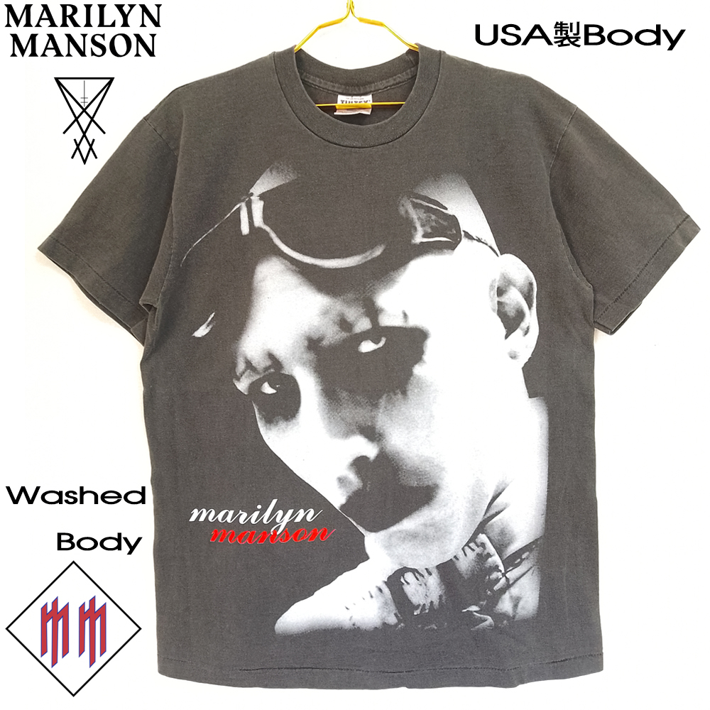 106 MARILYN MANSON マリリンマンソン Tシャツ BELIEVE チャコール