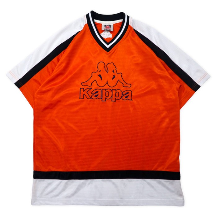 Kappa 90年代 半袖 ゲームシャツ セットアップ XL オレンジ ポリエステル ビッグロゴ刺繍 | Vintage.City 古着屋、古着コーデ情報を発信