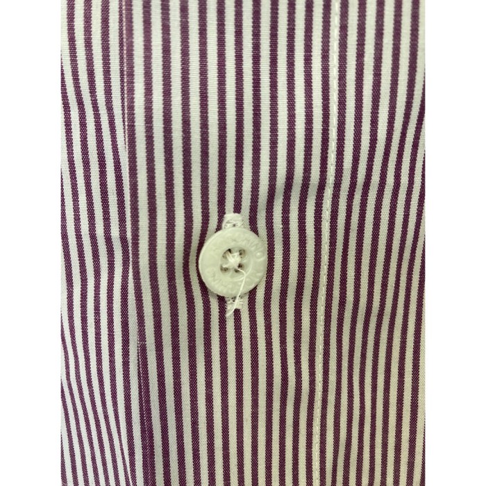 MOSCHINO /Shirt #1803 モスキーノ ３L刺繍ロゴ シャツ ストライプシャツ 紫 | Vintage.City 古着屋、古着コーデ情報を発信