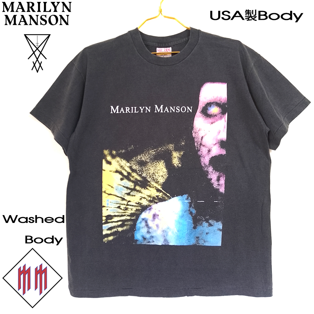 107 Marilyn Manson マリリンマンソン Tシャツ チャコール Lサイズ 美
