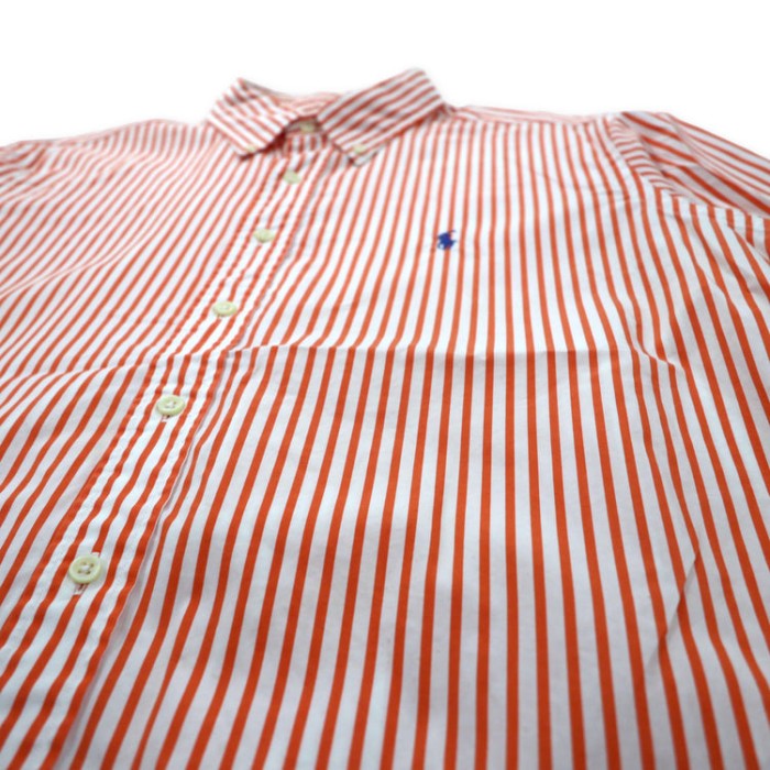 Ralph Lauren ボタンダウンシャツ XL オレンジ ホワイト ストライプ コットン スモールポニー刺繍 | Vintage.City 古着屋、古着コーデ情報を発信