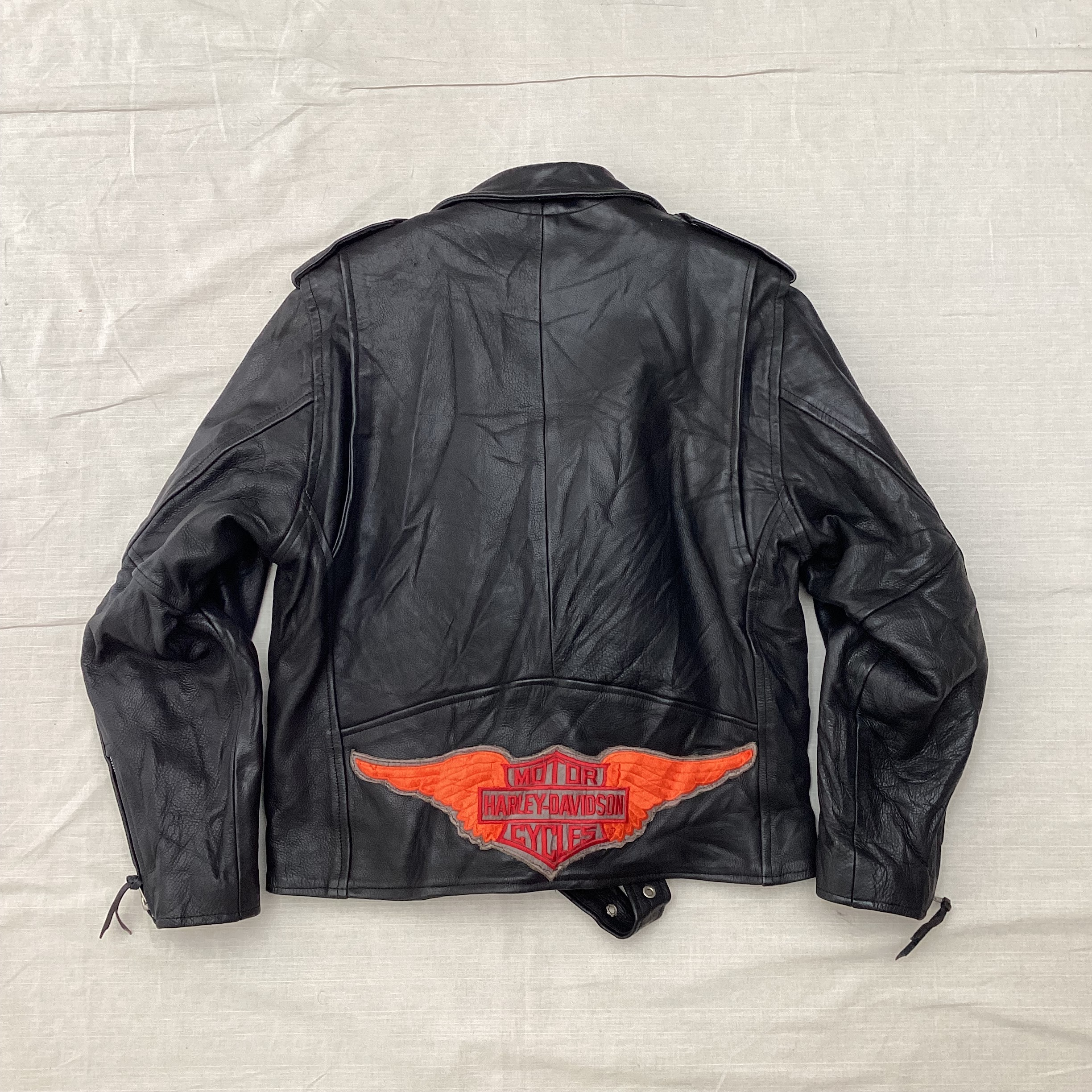 PARAGON Harley Davidson/ハーレーダビッドソン ダブルライダースジャケット レザージャケット 古着 バイカー アメカジ  fc-1227 | Vintage.City