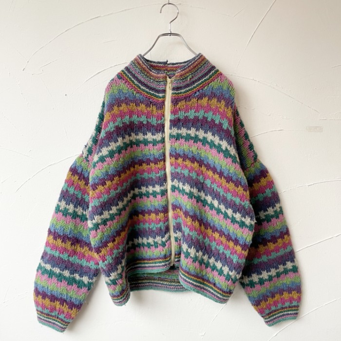High neck zip up knit ハイネック ジップアップニット | Vintage.City