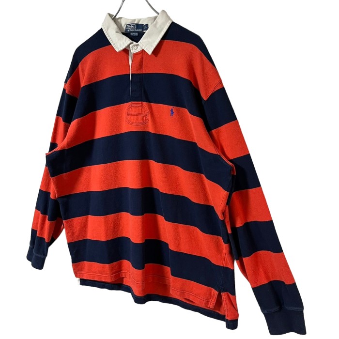 Ralph Lauren ラガーシャツ 2XL 刺繍ロゴ ワンポイント ボーダー | Vintage.City 古着屋、古着コーデ情報を発信