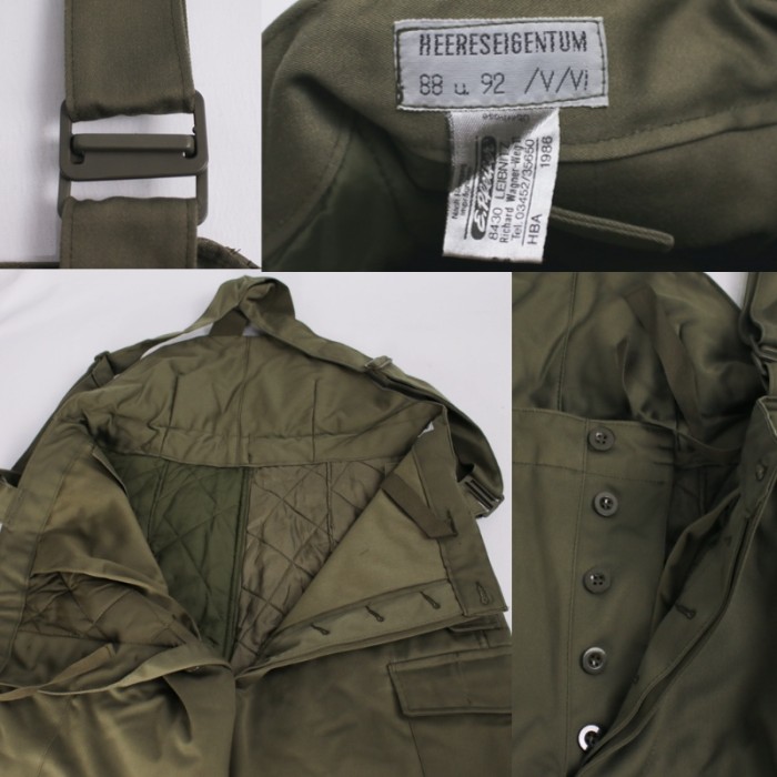 オーストリア軍　中綿キルティング オーバーオール 88-92/V-VI　ミリタリー　オーバーパンツ 80年代　デッドストック [9018632] | Vintage.City 古着屋、古着コーデ情報を発信