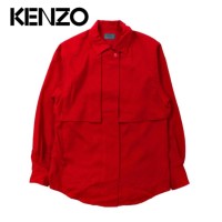 KENZO レイヤードデザインシャツ M レッド ウール オールドデザイナーズ 日本製 | Vintage.City 古着屋、古着コーデ情報を発信