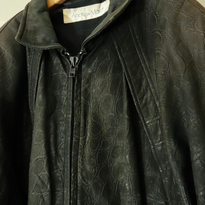 Andrew Marc crocodile pattern leather blouson | Vintage.City 빈티지숍, 빈티지 코디 정보