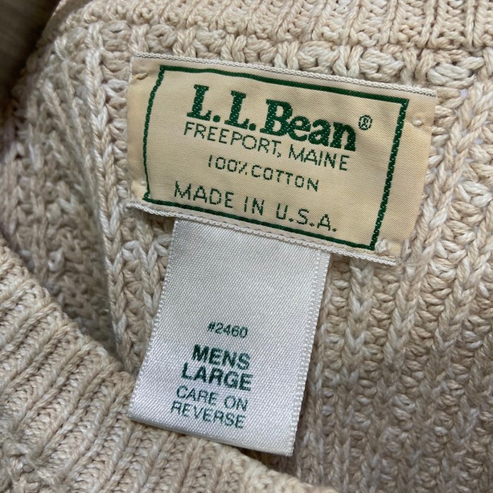 USA製 L.L.Bean リブ編みコットンセーター 畦編 無地 ベージュ L | Vintage.City 古着屋、古着コーデ情報を発信