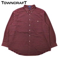 TOWN CRAFT ビッグサイズ ボタンダウンシャツ XL ネイビー チェック コットン WRINKLE FREE | Vintage.City 빈티지숍, 빈티지 코디 정보