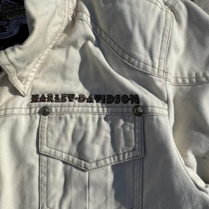 HARLEY DAVIDSON ハーレーダヴィットソン　コットンジャケット　ホワイト | Vintage.City 古着屋、古着コーデ情報を発信