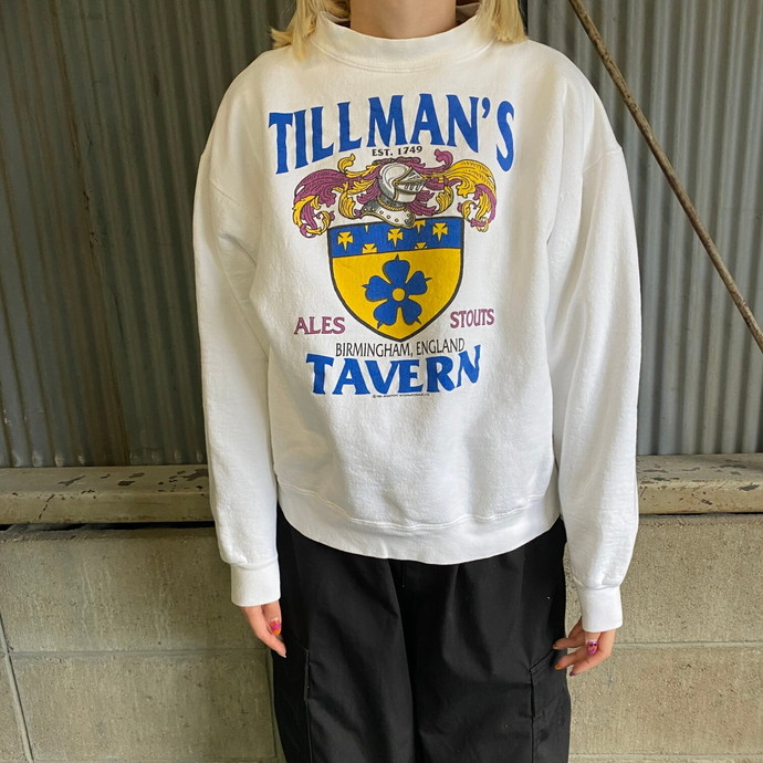 USA製 90年代 TILLMAN'S TAVERN プリントスウェットシャツ メンズL