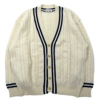 ESSEX ROAD CLOTHES チルデンニット カーディガン M ホワイト アクリル 日本製 | Vintage.City 古着屋、古着コーデ情報を発信