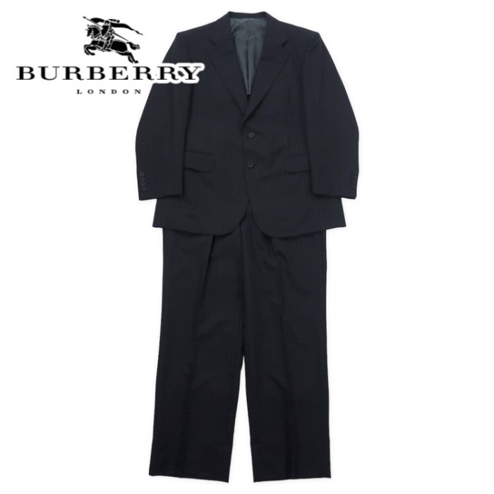 Burberrys 2B スーツ セットアップ 165 グレー ストライプ ウール 羊毛