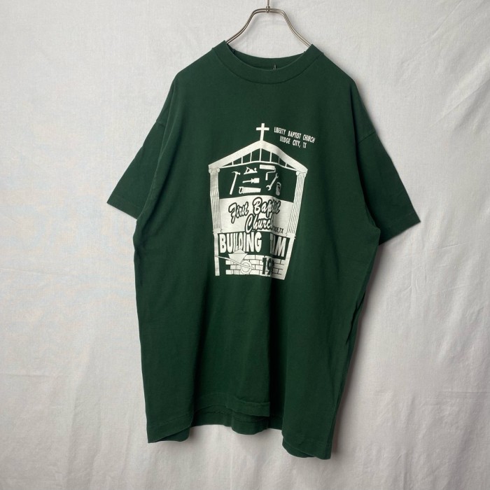 90s 教会 建設 プリントTシャツ 古着 緑 グリーン USA製 ヴィンテージ | Vintage.City 빈티지숍, 빈티지 코디 정보