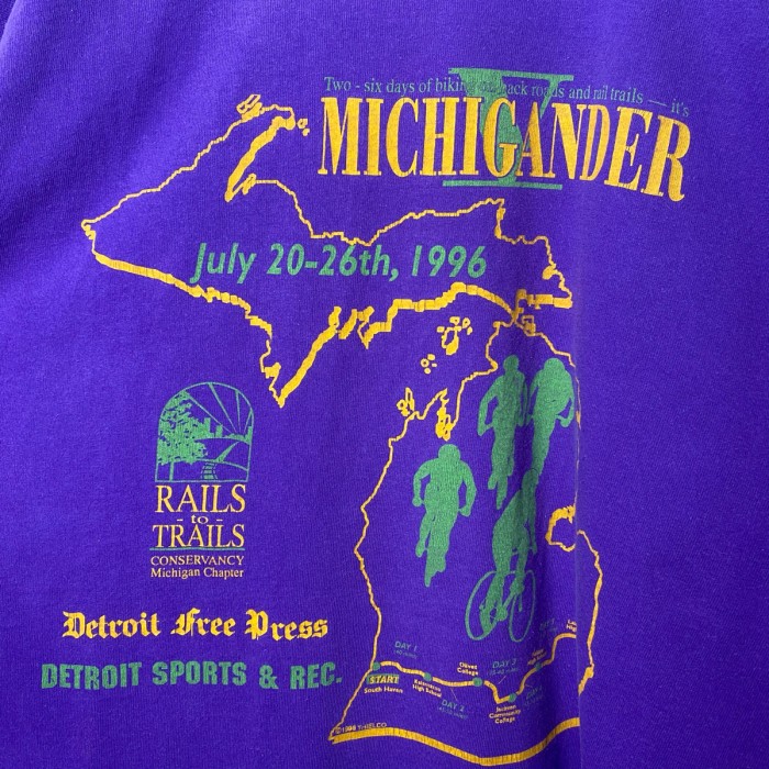 90s Michigander プリントTシャツ 古着 紫 パープル 自転車 | Vintage.City 빈티지숍, 빈티지 코디 정보