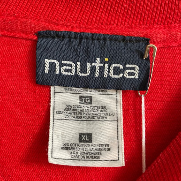 90s NAUTICA 刺繍ロゴ Tシャツ 古着 ノーティカ 赤 レッド | Vintage.City 빈티지숍, 빈티지 코디 정보