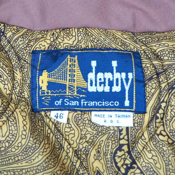 80's derby of San Francisco【46/TAIWAN製】ダービージャケット モカブラウン ビンテージ カップショルダー ボンバージャケット | Vintage.City 古着屋、古着コーデ情報を発信