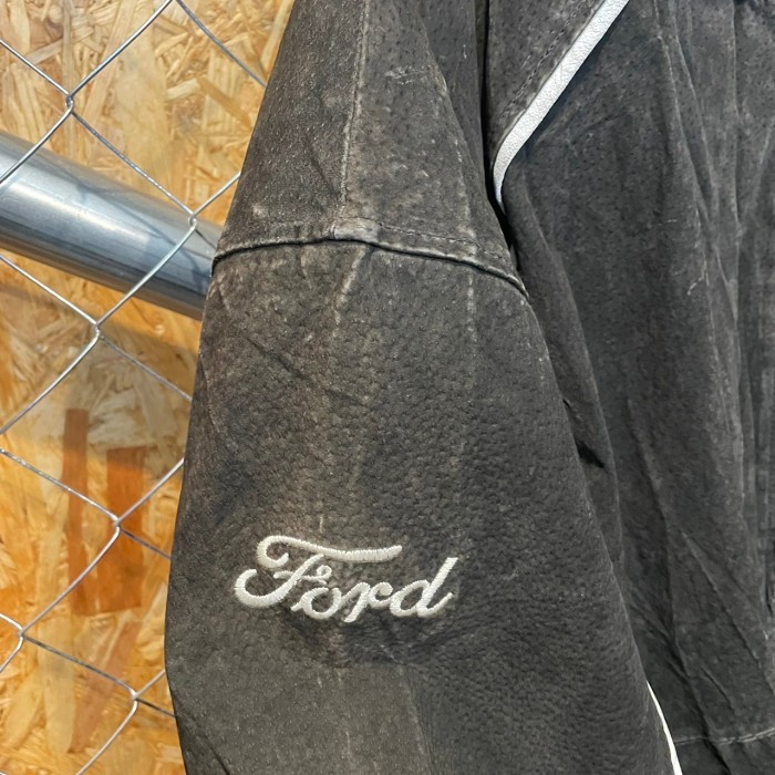 Ford フォード バックロゴ 刺繍ロゴ レーシングジャケット レザー ...