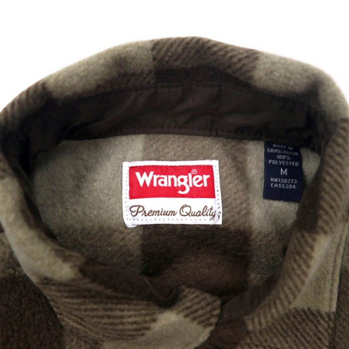 Wrangler 90年代 フリースシャツ M ブラウン チェック ポリエステル | Vintage.City 古着屋、古着コーデ情報を発信