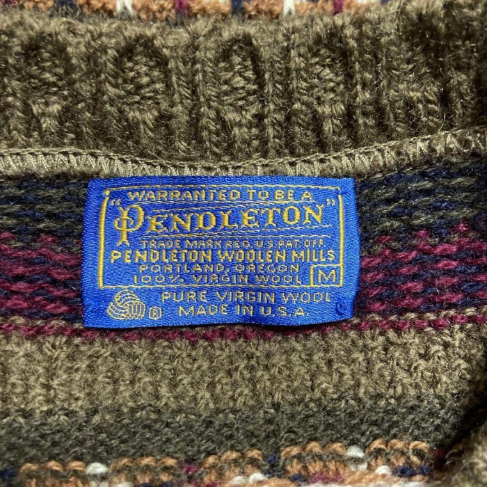 PENDLETON 80's usa製 border wool knit size M 配送A　ペンドルトン　立体ニット　ボーダー | Vintage.City 빈티지숍, 빈티지 코디 정보