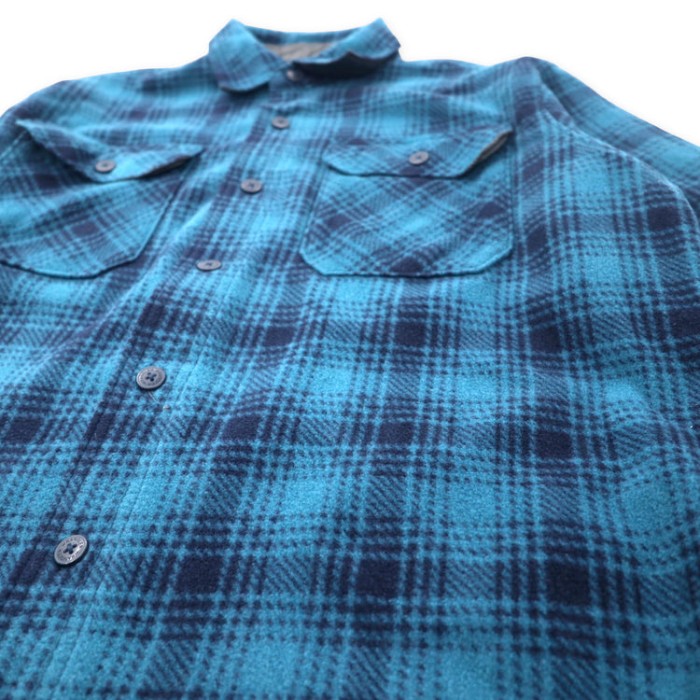 Wrangler 90年代 フリースシャツ M ブルー チェック ポリエステル | Vintage.City 古着屋、古着コーデ情報を発信