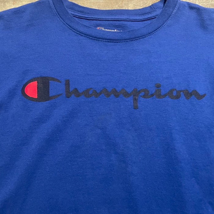 Champion チャンピオン　ロゴプリント　長袖　Tシャツ　ブルー　C173 | Vintage.City 古着屋、古着コーデ情報を発信