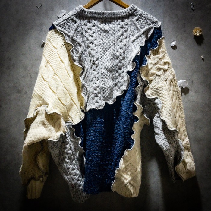 ”編多重奏”_蕎 【NaNa】Special Docking Re:make knit_”Soba” | Vintage.City 古着屋、古着コーデ情報を発信