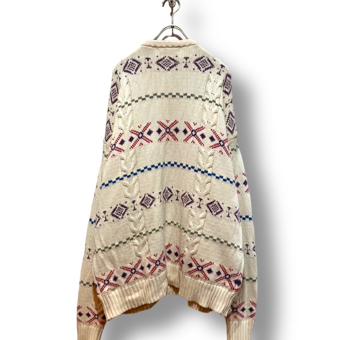 80-90’s “Eddie Bauer” Native Pattern Cotton Knit | Vintage.City 古着屋、古着コーデ情報を発信