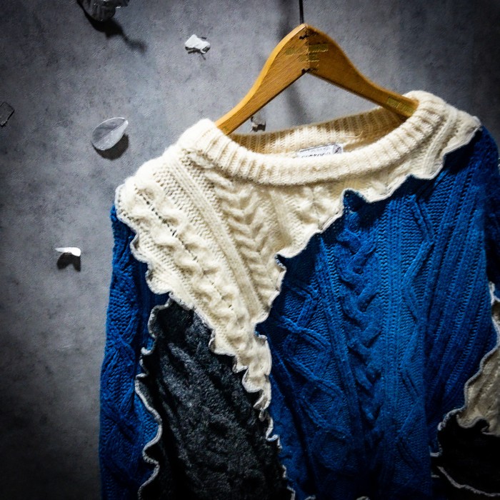 ”編多重奏”_空 【NaNa】Special Docking Re:make knit_”sky” | Vintage.City 古着屋、古着コーデ情報を発信