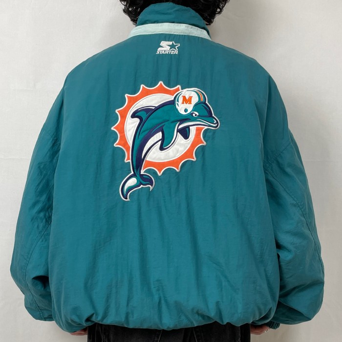 90s STARTER NFL マイアミドルフィンズ 中綿 ナイロンジャケット