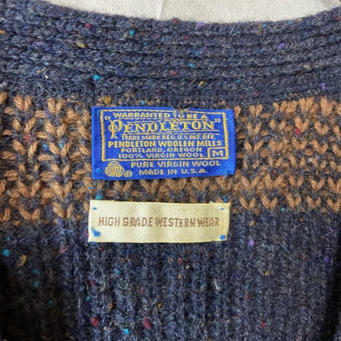 PENDLETON 80's usa製 wool knit vest size M 配送A ペンドルトン　厚手ニットベスト　総柄 | Vintage.City 古着屋、古着コーデ情報を発信