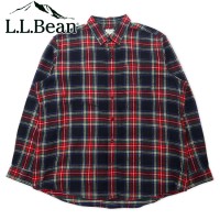 L.L.Bean ボタンダウン フランネルシャツ XL ネイビー レッド タータンチェック コットン TRADITIONAL FIT ビッグサイズ | Vintage.City 古着屋、古着コーデ情報を発信