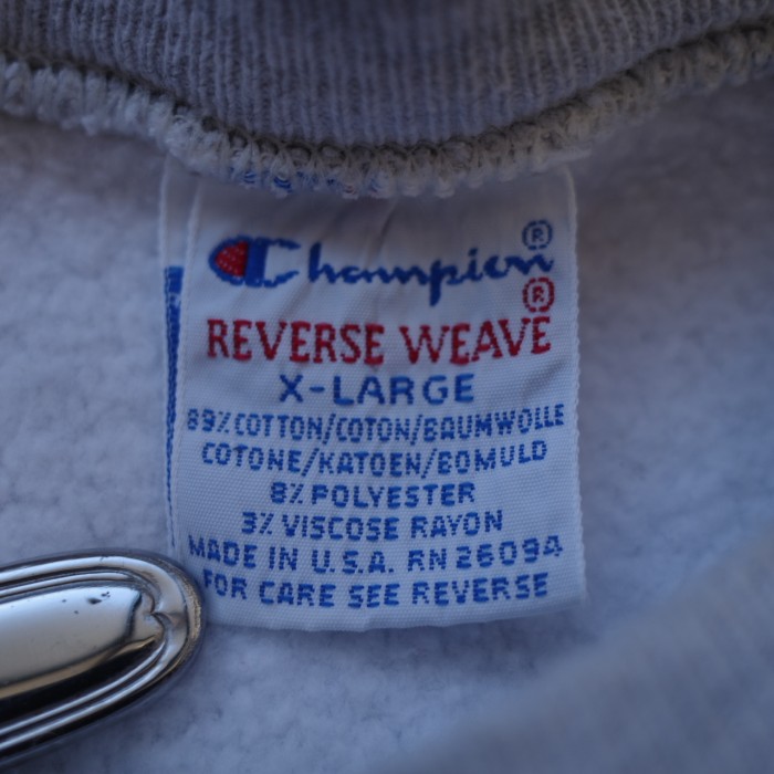 USA 製 90s 刺繍 タグ リバース ウィーブ チャンピオン XL カレッジ ロゴ スウェット REVERSE WEAVE champion sweat | Vintage.City 古着屋、古着コーデ情報を発信