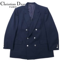 Christian Dior MONSIEUR USA製 ダブル テーラードジャケット L ネイビー ウール ギャバジン オールド | Vintage.City 古着屋、古着コーデ情報を発信