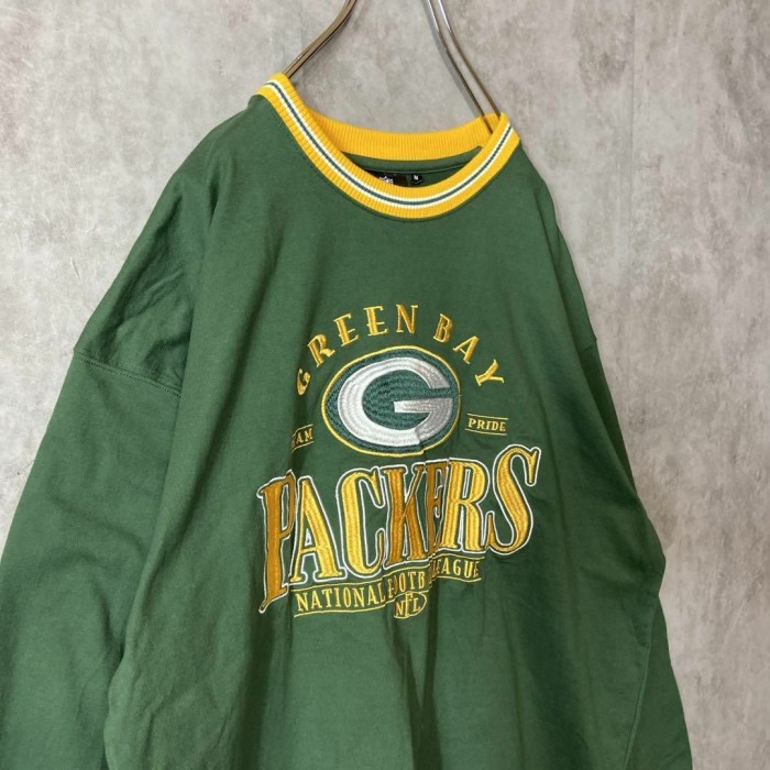 PACKERS embroidery  ringer sweat size M 配送A　パッカーズ　ビッグロゴ　リンガースウェット　バイカラー | Vintage.City 빈티지숍, 빈티지 코디 정보