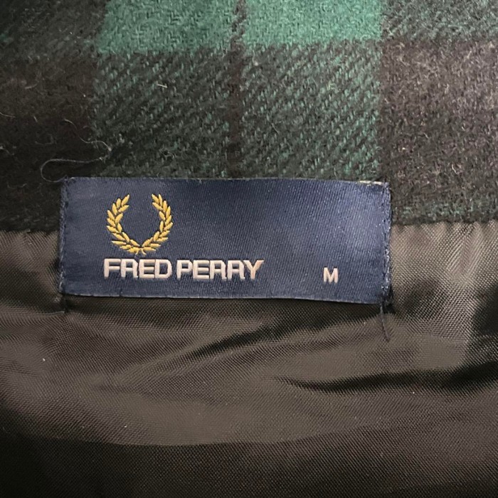 FRED PERRY wool check harrington jacket size M 配送B　フレッドペリー　ウールジャケット　エルボーパッチ | Vintage.City 빈티지숍, 빈티지 코디 정보