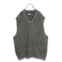 90s TOMMY HILFIGER cable design wool knit vest | Vintage.City 빈티지숍, 빈티지 코디 정보