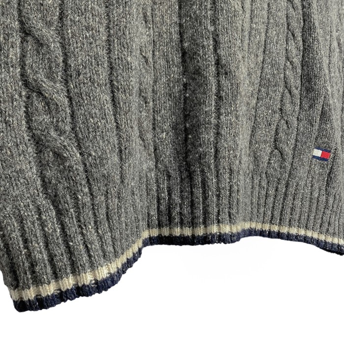 90s TOMMY HILFIGER cable design wool knit vest | Vintage.City 빈티지숍, 빈티지 코디 정보
