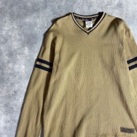 90's　トミーヒルフィガー　ラインリブ 　ベージュ　Tシャツ　ロンT | Vintage.City 古着屋、古着コーデ情報を発信