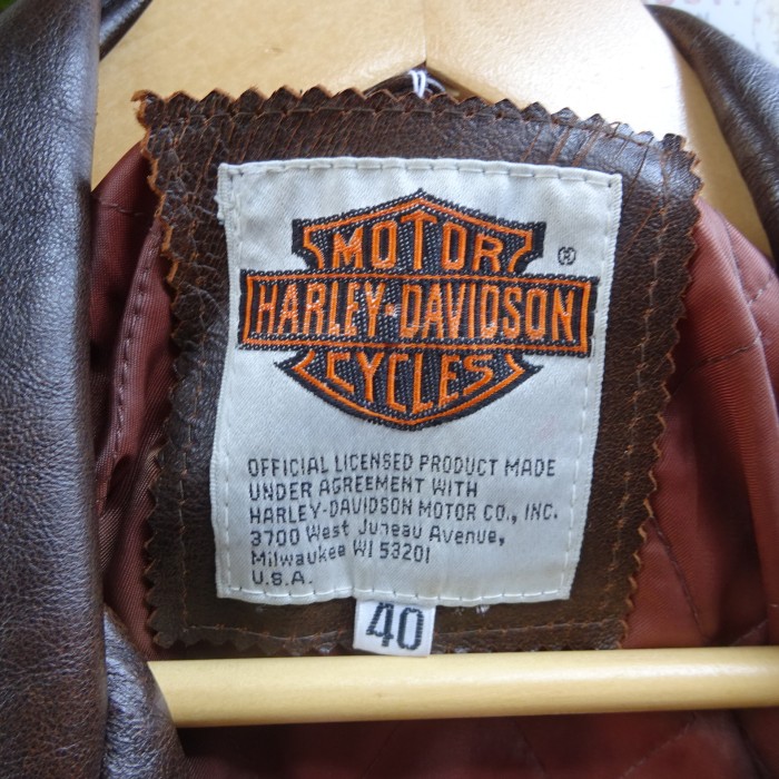 ハーレーダビッドソン ダブルライダース サイズ40 ブラウン 羊革 レザー 茶色 9498 | Vintage.City 古着屋、古着コーデ情報を発信