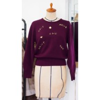 knit sweater / ビーズ刺繍 ニットセーター 紫 #98 | Vintage.City Vintage Shops, Vintage Fashion Trends