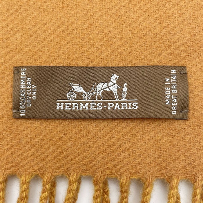 HERMES エルメス カシミヤマフラー ダブルH リバーシブル Terre Br〓l〓e / Ocre ライトブラウン/黄土色系 | Vintage.City Vintage Shops, Vintage Fashion Trends