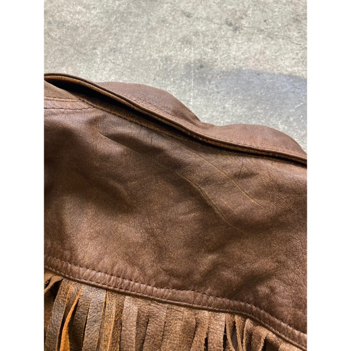 leather jacket / 本革 レザージャケット フリンジ 短丈 クロップド丈 ショート丈 #101 | Vintage.City 古着屋、古着コーデ情報を発信