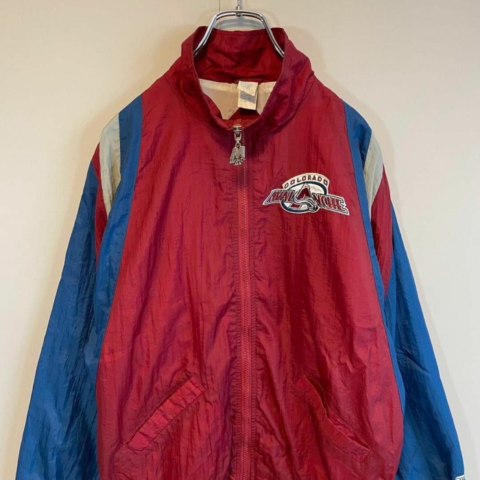 NHL AVALANCHE big logo nylon jacket size L 配送C 90's　刺繍ロゴ　ナイロンジャケット | Vintage.City 古着屋、古着コーデ情報を発信