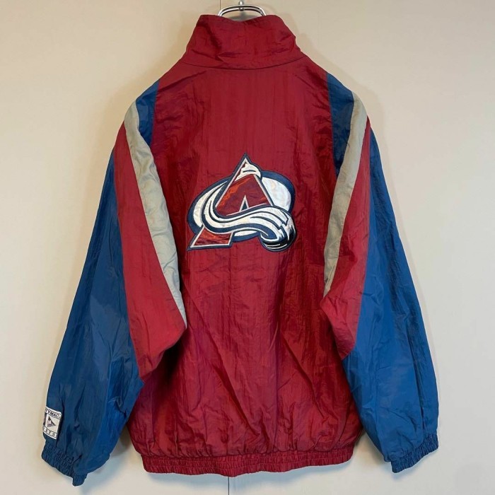 NHL AVALANCHE big logo nylon jacket size L 配送C 90's　刺繍ロゴ　ナイロンジャケット | Vintage.City 古着屋、古着コーデ情報を発信