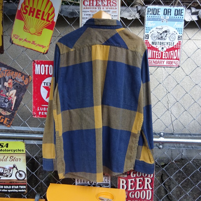 リー ウエスタンシャツ L ブルー イエロー チェック 胸ポケット 長袖シャツ 9542 | Vintage.City 古着屋、古着コーデ情報を発信
