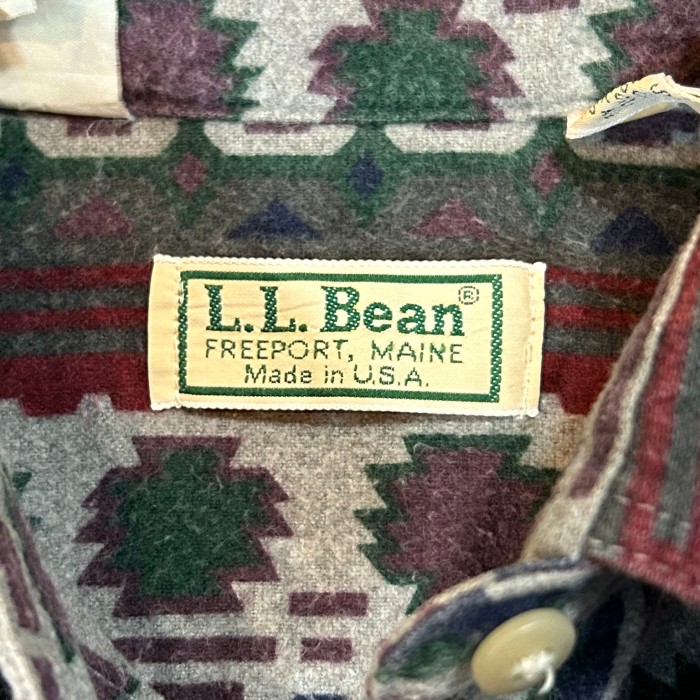 【Lady's】90s L.L.Bean ネイティブパターン フランネルシャツ / Made In USA Vintage ヴィンテージ 古着 エルエルビーン | Vintage.City 빈티지숍, 빈티지 코디 정보