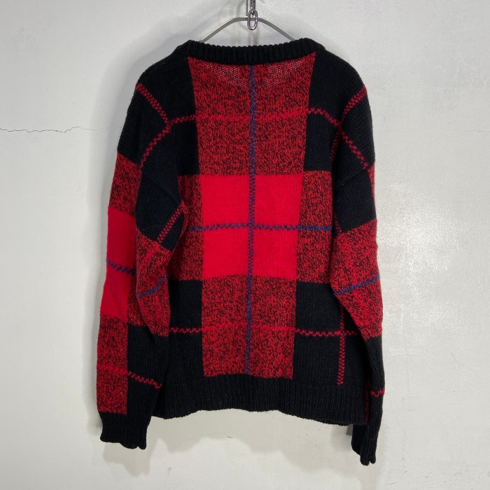 80s Woolrich チェック柄セーター ウールニット ブラック レッド L | Vintage.City 古着屋、古着コーデ情報を発信